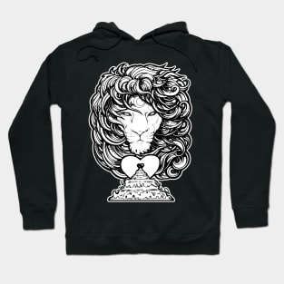 Heart of A Lion - White Outlined Version Hoodie